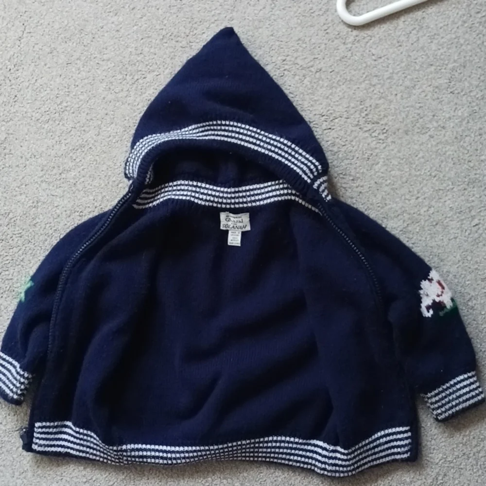 GHAZAL FOR SOLANAH HOODED HEAVY KNITTED ZIPPERED SWEATER